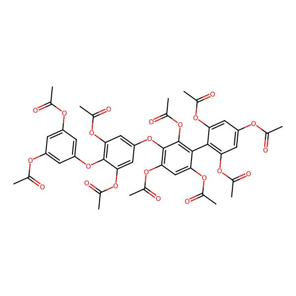 2D Structure of [3-Acetyloxy-5-[2,6-diacetyloxy-4-[2,4,6-triacetyloxy-3-(2,4,6-triacetyloxyphenyl)phenoxy]phenoxy]phenyl] acetate