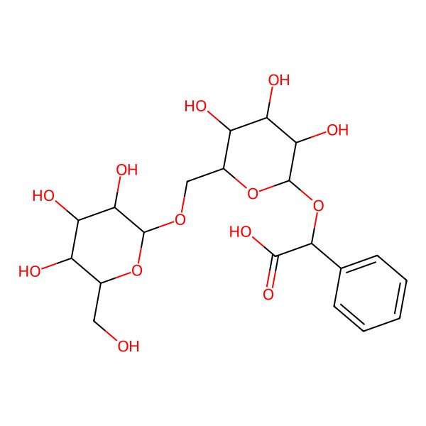 2D Structure of 2-Phenyl-2-[3,4,5-trihydroxy-6-[[3,4,5-trihydroxy-6-(hydroxymethyl)oxan-2-yl]oxymethyl]oxan-2-yl]oxyacetic acid
