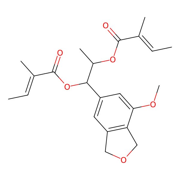 2D Structure of [(1S,2S)-1-(7-methoxy-1,3-dihydro-2-benzofuran-5-yl)-1-[(Z)-2-methylbut-2-enoyl]oxypropan-2-yl] (Z)-2-methylbut-2-enoate