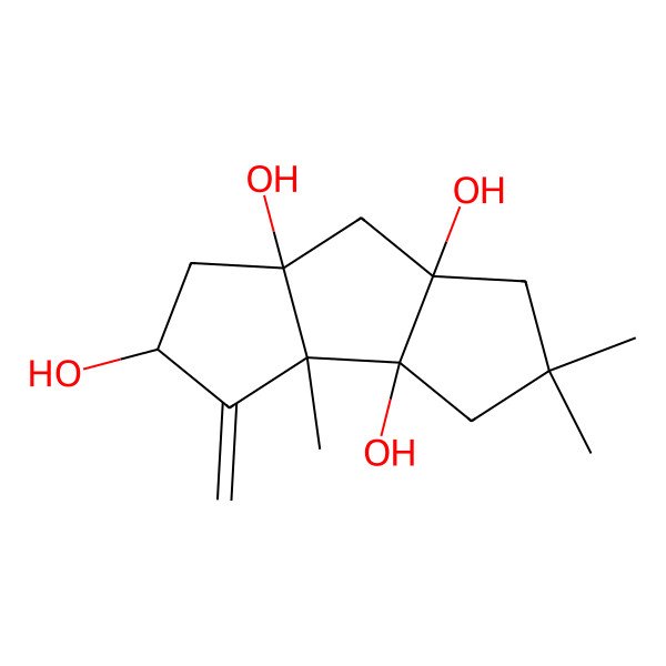 2D Structure of 3a,5,5-trimethyl-3-methylidene-2,4,6,7-tetrahydro-1H-cyclopenta[a]pentalene-2,3b,6a,7a-tetrol