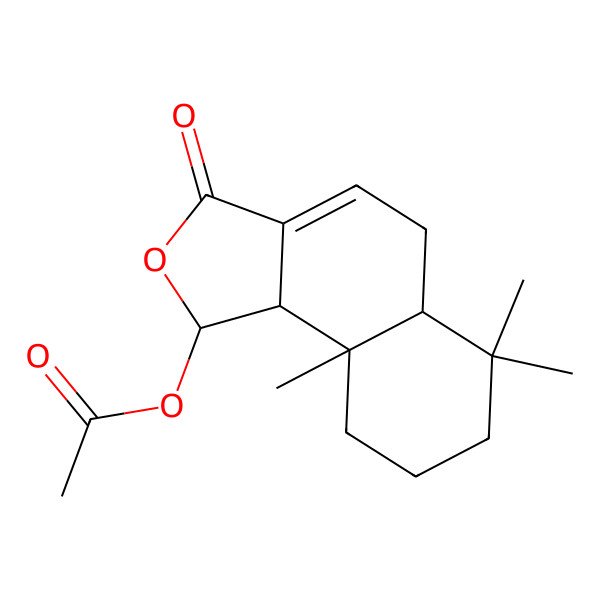 2D Structure of [(1R,5aS,9aS,9bR)-6,6,9a-trimethyl-3-oxo-5,5a,7,8,9,9b-hexahydro-1H-benzo[g][2]benzofuran-1-yl] acetate