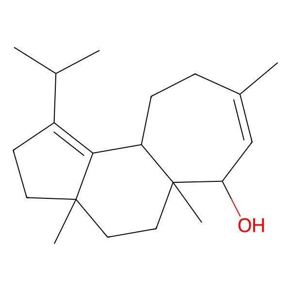 2D Structure of 3a,5a,8-Trimethyl-1-propan-2-yl-2,3,4,5,6,9,10,10a-octahydrocyclohepta[e]inden-6-ol