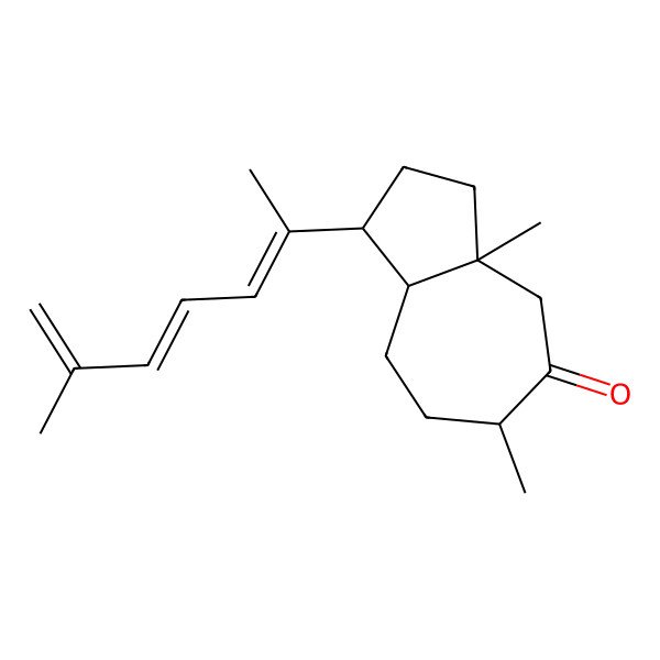 2D Structure of 3a,6-Dimethyl-1-(6-methylhepta-2,4,6-trien-2-yl)-1,2,3,4,6,7,8,8a-octahydroazulen-5-one 2D Structure of 3a,6-Dimethyl-1-(6-methylhepta-2,4,6-trien-2-yl)-1,2,3,4,6,7,8,8a-octahydroazulen-5-one
