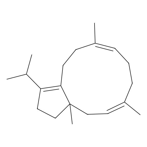2D Structure of 3a,6,10-trimethyl-1-propan-2-yl-3,4,7,8,11,12-hexahydro-2H-cyclopenta[11]annulene