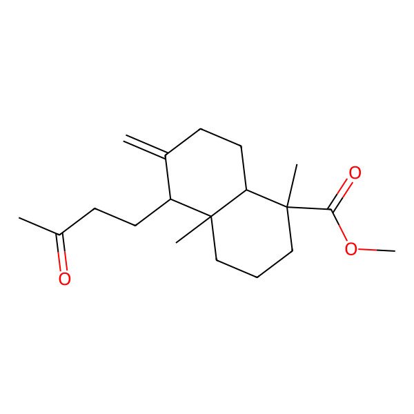 2D Structure of methyl 1,4a-dimethyl-6-methylidene-5-(3-oxobutyl)-3,4,5,7,8,8a-hexahydro-2H-naphthalene-1-carboxylate