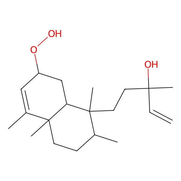 2D Structure of (3R)-5-[(1S,2R,4aR,7S,8aR)-7-hydroperoxy-1,2,4a,5-tetramethyl-2,3,4,7,8,8a-hexahydronaphthalen-1-yl]-3-methylpent-1-en-3-ol