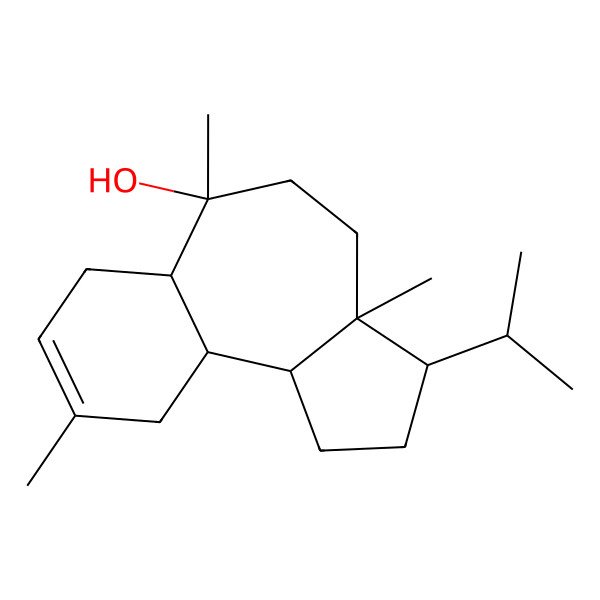 2D Structure of 3a,6,9-Trimethyl-3-propan-2-yl-1,2,3,4,5,6a,7,10,10a,10b-decahydrobenzo[e]azulen-6-ol