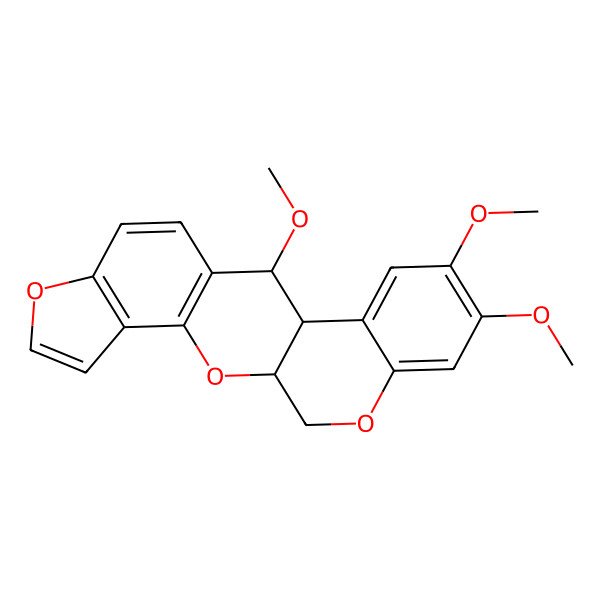 2D Structure of 12,16,17-Trimethoxy-2,7,20-trioxapentacyclo[11.8.0.03,11.04,8.014,19]henicosa-3(11),4(8),5,9,14,16,18-heptaene