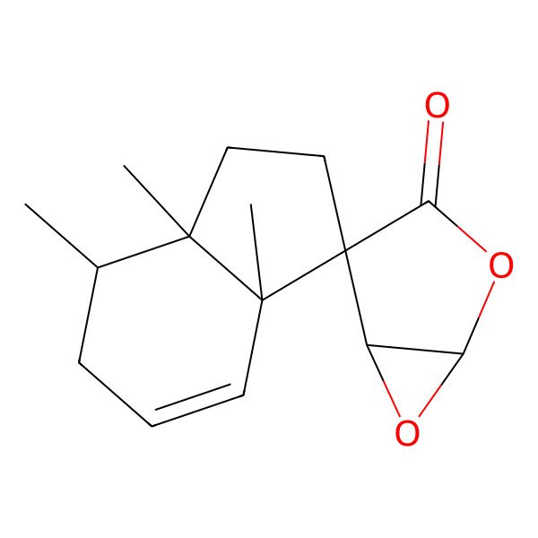 2D Structure of 3a,7,7a-Trimethylspiro[1,2,6,7-tetrahydroindene-3,4'-2,6-dioxabicyclo[3.1.0]hexane]-3'-one