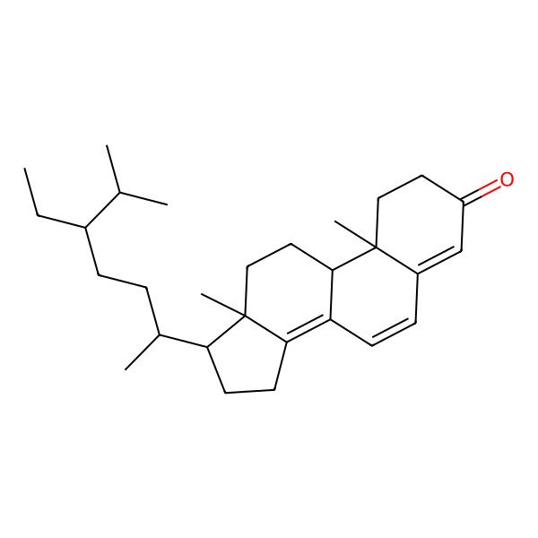 2D Structure of 17-(5-Ethyl-6-methylheptan-2-yl)-10,13-dimethyl-1,2,9,11,12,15,16,17-octahydrocyclopenta[a]phenanthren-3-one