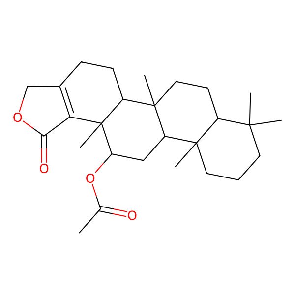 2D Structure of (5b,8,8,11a,13a-pentamethyl-1-oxo-4,5,5a,6,7,7a,9,10,11,11b,12,13-dodecahydro-3H-phenanthro[2,1-e][2]benzofuran-13-yl) acetate