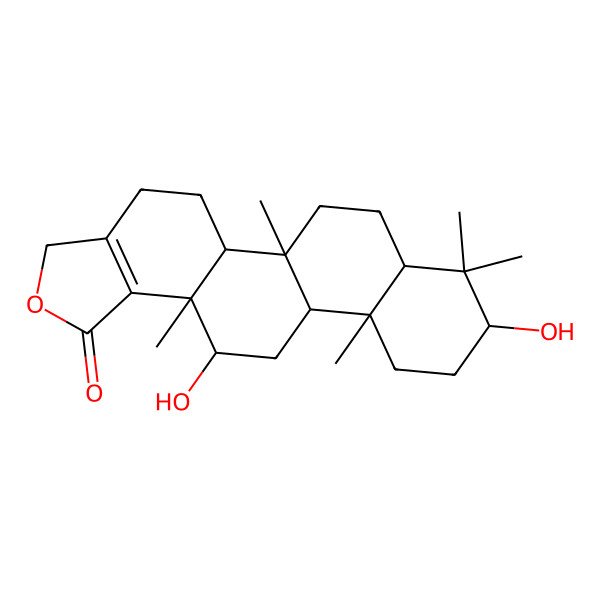 2D Structure of 9,13-dihydroxy-5b,8,8,11a,13a-pentamethyl-4,5,5a,6,7,7a,9,10,11,11b,12,13-dodecahydro-3H-phenanthro[1,2-g][2]benzofuran-1-one