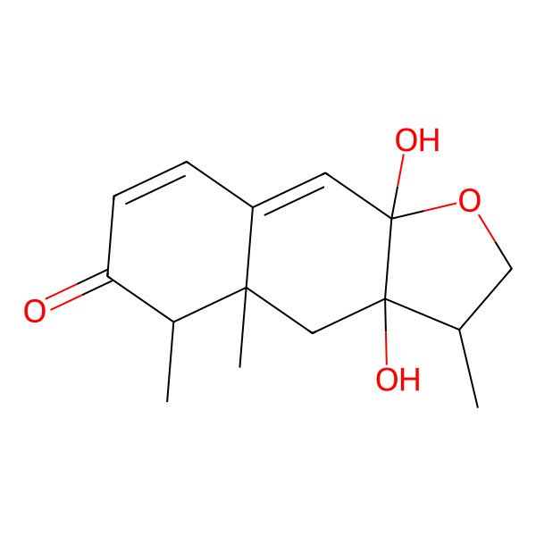2D Structure of 3a,9a-Dihydroxy-3,4a,5-trimethyl-2,3,4,5-tetrahydrobenzo[f][1]benzofuran-6-one