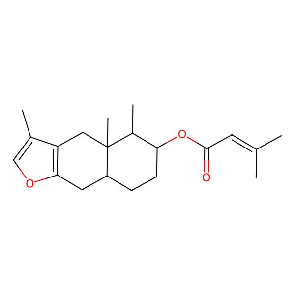 2D Structure of [(4aS,5R,6S,8aR)-3,4a,5-trimethyl-5,6,7,8,8a,9-hexahydro-4H-benzo[f][1]benzofuran-6-yl] 3-methylbut-2-enoate