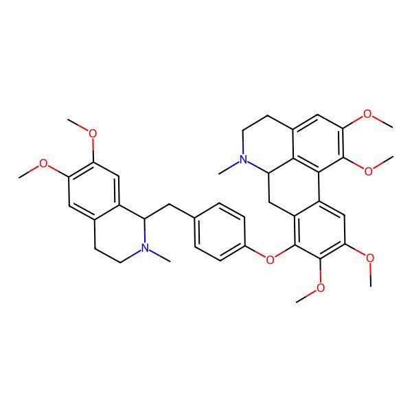 2D Structure of (6aS)-8-[4-[[(1S)-6,7-dimethoxy-2-methyl-3,4-dihydro-1H-isoquinolin-1-yl]methyl]phenoxy]-1,2,9,10-tetramethoxy-6-methyl-5,6,6a,7-tetrahydro-4H-dibenzo[de,g]quinoline
