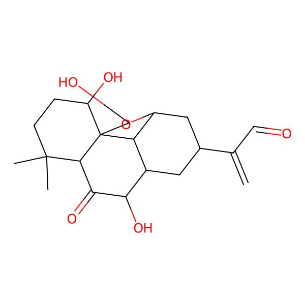 2D Structure of 2-(2,8,15-Trihydroxy-5,5-dimethyl-7-oxo-14-oxatetracyclo[7.6.1.01,6.013,16]hexadecan-11-yl)prop-2-enal
