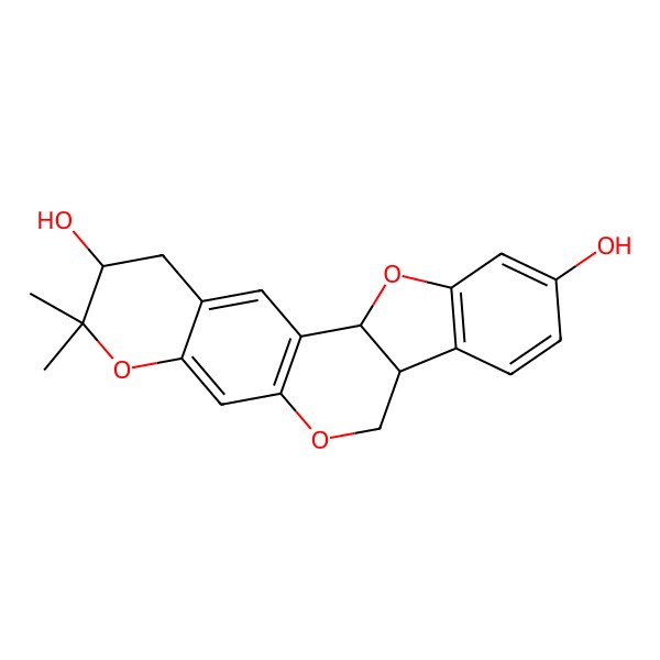 2D Structure of (2R,10R,18S)-17,17-dimethyl-3,12,16-trioxapentacyclo[11.8.0.02,10.04,9.015,20]henicosa-1(13),4(9),5,7,14,20-hexaene-6,18-diol