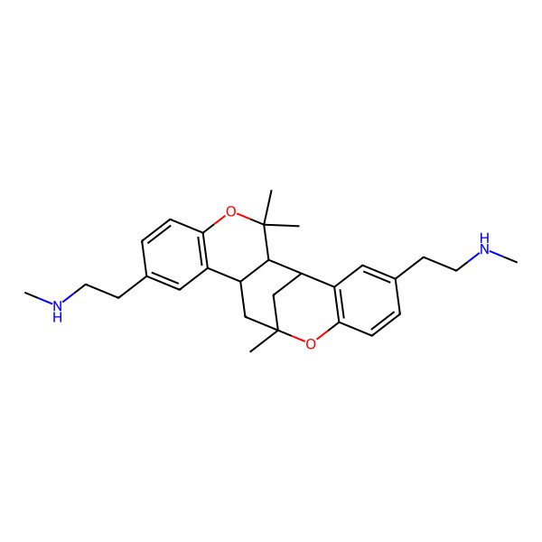 2D Structure of N-methyl-2-[3,3,13-trimethyl-18-[2-(methylamino)ethyl]-4,14-dioxapentacyclo[11.7.1.02,11.05,10.015,20]henicosa-5(10),6,8,15(20),16,18-hexaen-8-yl]ethanamine