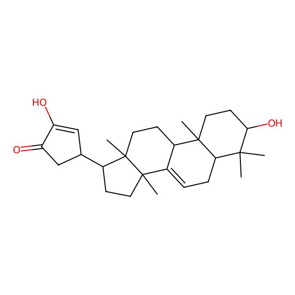 2D Structure of (4S)-2-hydroxy-4-[(3R,5R,9R,10R,13S,14S,17S)-3-hydroxy-4,4,10,13,14-pentamethyl-2,3,5,6,9,11,12,15,16,17-decahydro-1H-cyclopenta[a]phenanthren-17-yl]cyclopent-2-en-1-one