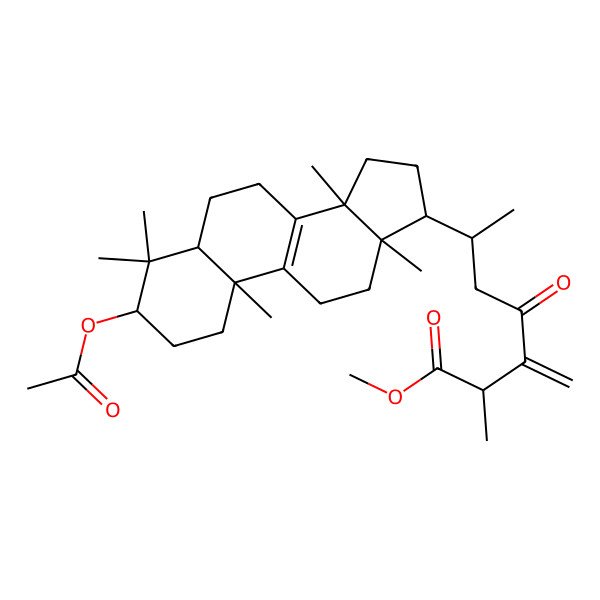 2D Structure of 3alpha-Acetoxy-24-methylene 23-oxylanost-8-en-26-oic ester