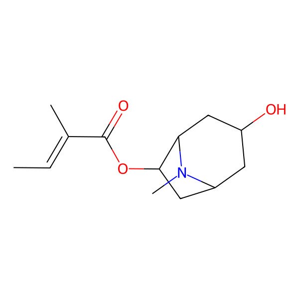 2D Structure of 3alpha-Hydroxy-7beta-angeloyloxytropane