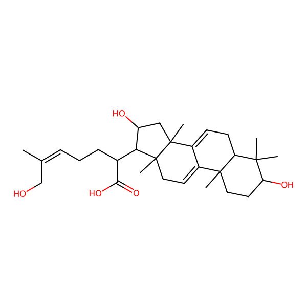 2D Structure of 3Alpha,16Alpha,26-Trihydroxylanosta-7,9(11),24-Trien-21-Oic Acid