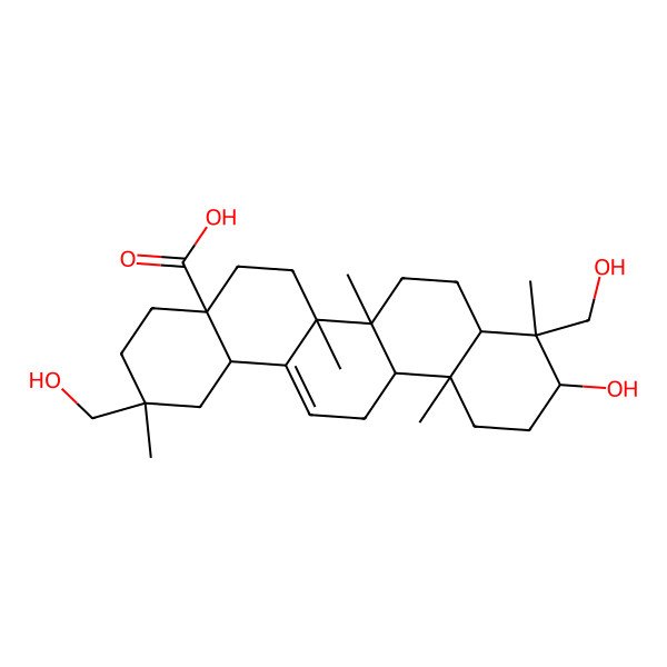 2D Structure of 3alpha,24,29-Trihydroxyolean-12-en-28-oic acid