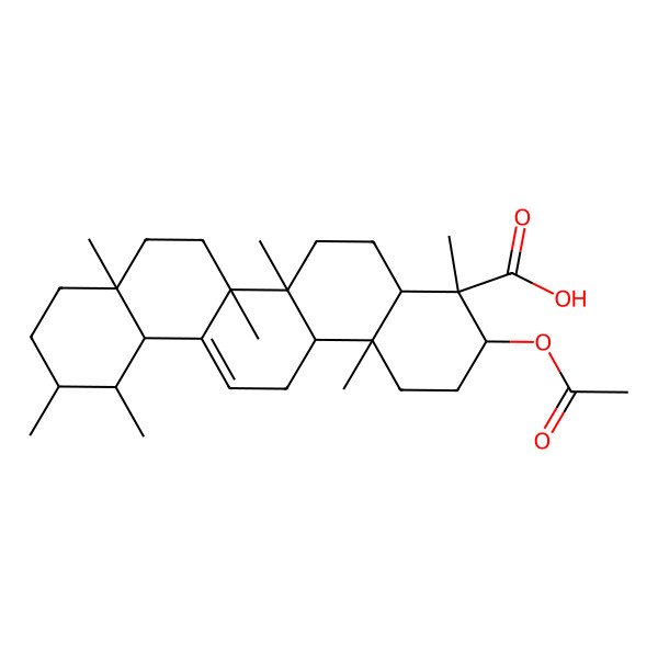 2D Structure of (3alpha,4alpha)-3-(Acetyloxy)urs-12-en-23-oic acid