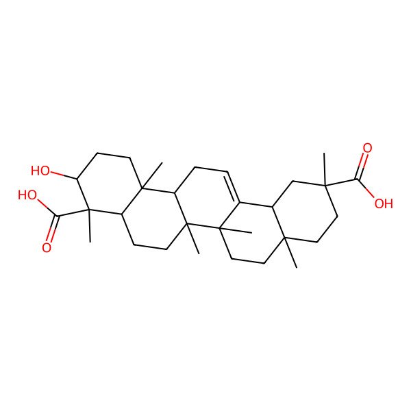 2D Structure of (3alpha,4alpha,20alpha)-3-Hydroxyolean-12-ene-23,29-dioic acid