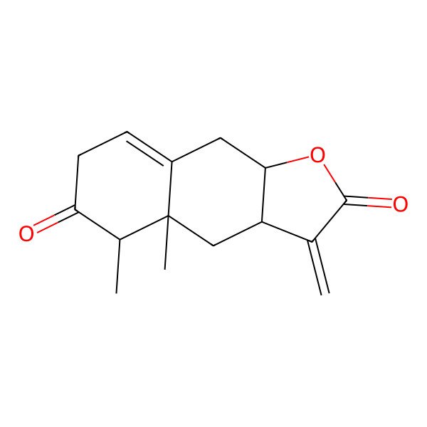 2D Structure of (3aR,4aR,5R,9aR)-4a,5-dimethyl-3-methylidene-3a,4,5,7,9,9a-hexahydrobenzo[f][1]benzofuran-2,6-dione