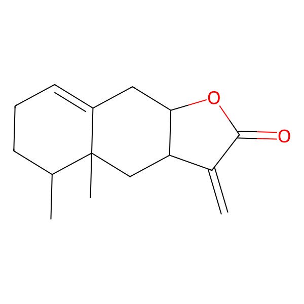 2D Structure of (3aR,4aR,5S,9aR)-4a,5-dimethyl-3-methylidene-4,5,6,7,9,9a-hexahydro-3aH-benzo[f][1]benzofuran-2-one
