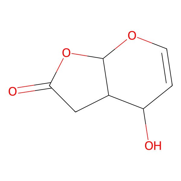 2D Structure of (3aR,4R,7aR)-4-hydroxy-3,3a,4,7a-tetrahydrofuro[2,3-b]pyran-2-one
