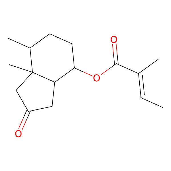 2D Structure of [(3aR,4R,7S,7aR)-7,7a-dimethyl-2-oxo-3,3a,4,5,6,7-hexahydro-1H-inden-4-yl] (Z)-2-methylbut-2-enoate