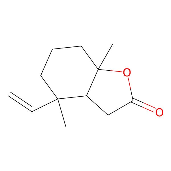 2D Structure of (3aR,4S,7aS)-4-ethenyl-4,7a-dimethyl-3a,5,6,7-tetrahydro-3H-1-benzofuran-2-one