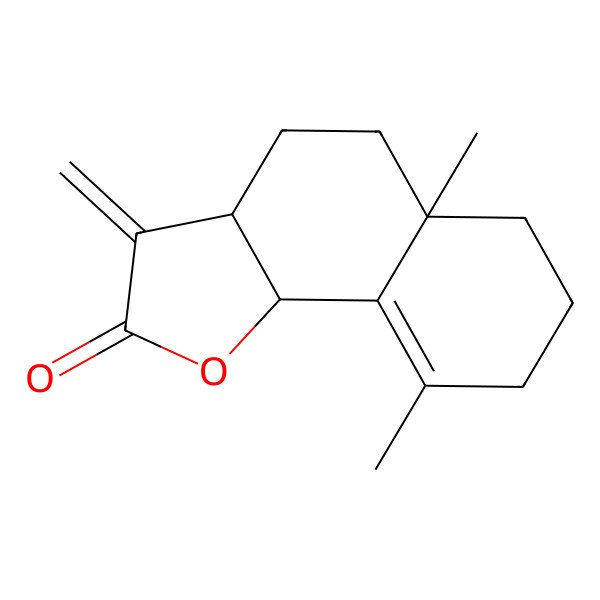 2D Structure of (3aR,5aR,9bR)-5a,9-dimethyl-3-methylidene-4,5,6,7,8,9b-hexahydro-3aH-benzo[g][1]benzofuran-2-one