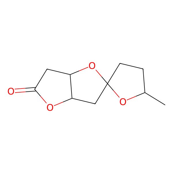 2D Structure of (3aR,5S,5'R,6aR)-5'-methylspiro[3,3a,6,6a-tetrahydrofuro[3,2-b]furan-5,2'-oxolane]-2-one