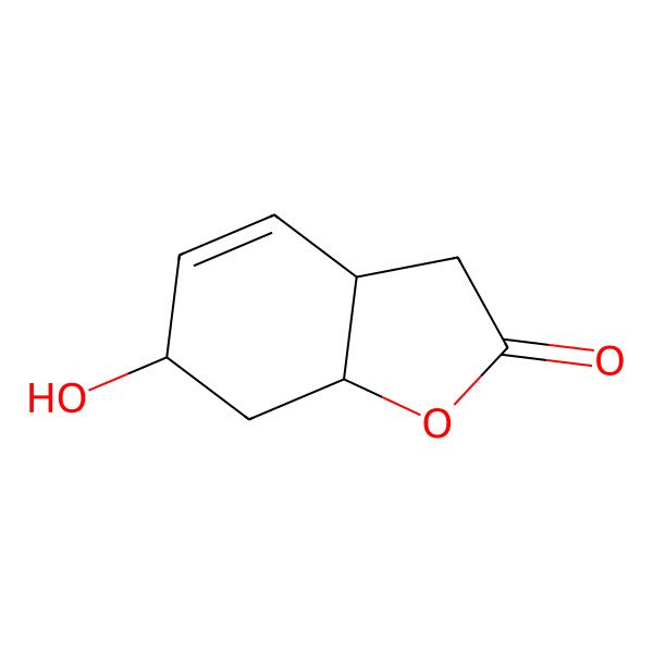 2D Structure of (3aR,6R,7aR)-6-hydroxy-3a,6,7,7a-tetrahydro-3H-1-benzofuran-2-one