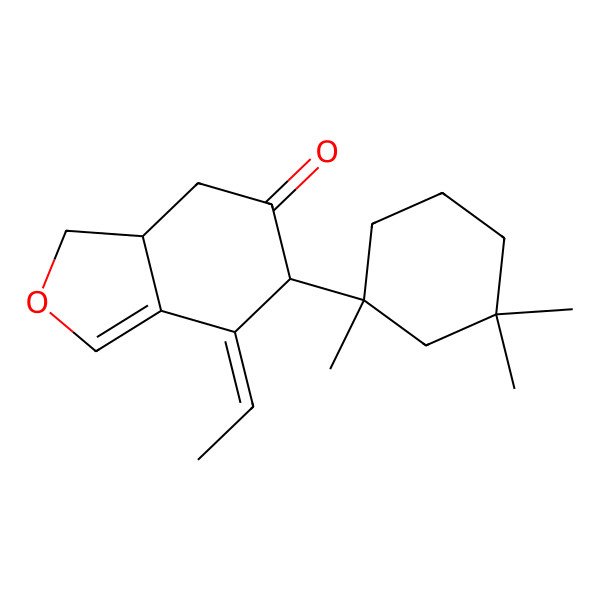 2D Structure of (3aR,6R,7Z)-7-ethylidene-6-[(1S)-1,3,3-trimethylcyclohexyl]-3a,4-dihydro-3H-2-benzofuran-5-one