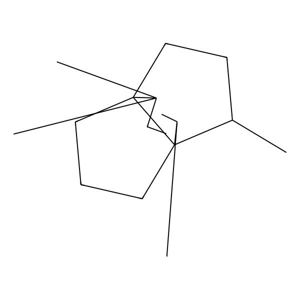 2D Structure of (3aR,6S,6aS)-5,6-Dihydro-1,3,3,6-tetramethyl-3H,4H-3a,6a-propanopentalene 2D Structure of (3aR,6S,6aS)-5,6-Dihydro-1,3,3,6-tetramethyl-3H,4H-3a,6a-propanopentalene