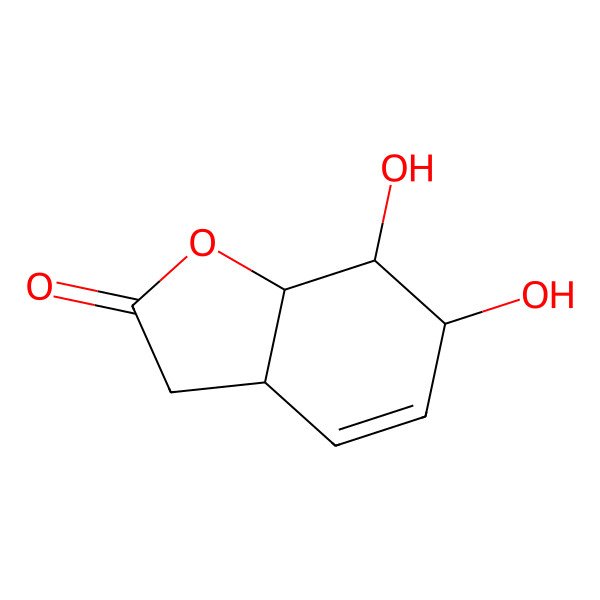 2D Structure of (3aR,6S,7R,7aR)-6,7-dihydroxy-3a,6,7,7a-tetrahydro-3H-1-benzofuran-2-one