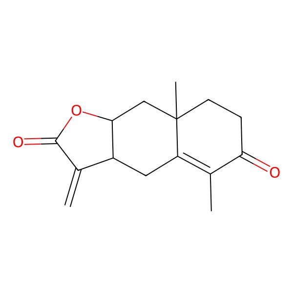2D Structure of (3aR,8aR,9aR)-5,8a-dimethyl-3-methylene-3a,4,7,8,9,9a-hexahydrobenzo[f]benzofuran-2,6-dione