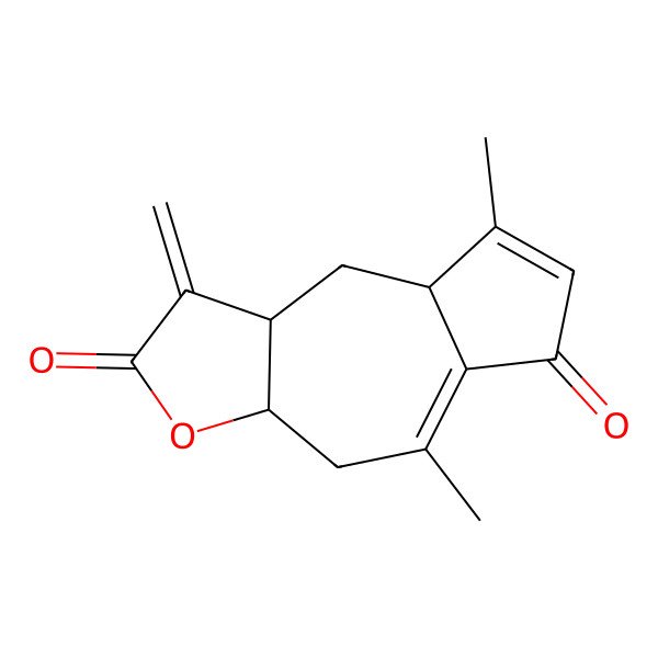 2D Structure of (3aR,8aS,9aR)-5,8-dimethyl-1-methylidene-4,8a,9,9a-tetrahydro-3aH-azuleno[6,5-b]furan-2,6-dione
