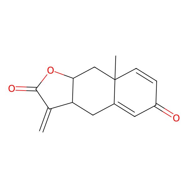 2D Structure of (3aR,8aS,9aR)-8a-methyl-3-methylidene-3a,4,9,9a-tetrahydrobenzo[f][1]benzofuran-2,6-dione