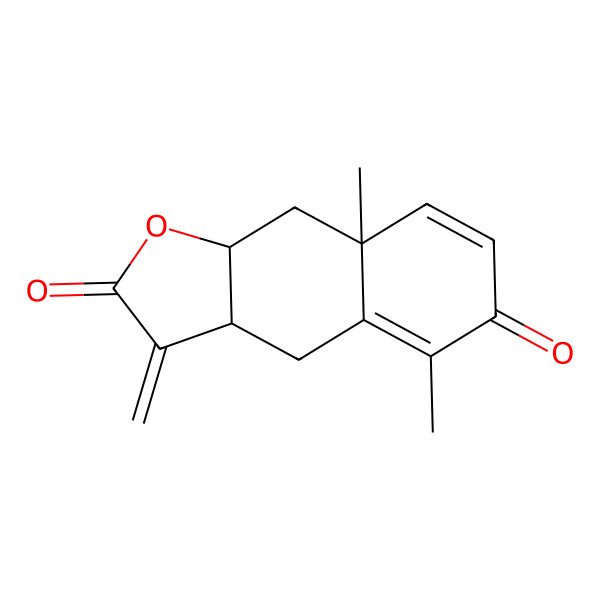 2D Structure of (3aR,8aS,9aS)-5,8a-dimethyl-3-methylidene-3a,4,9,9a-tetrahydrobenzo[f][1]benzofuran-2,6-dione
