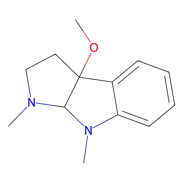 2D Structure of (3aR,8bR)-8b-methoxy-3,4-dimethyl-2,3a-dihydro-1H-pyrrolo[2,3-b]indole