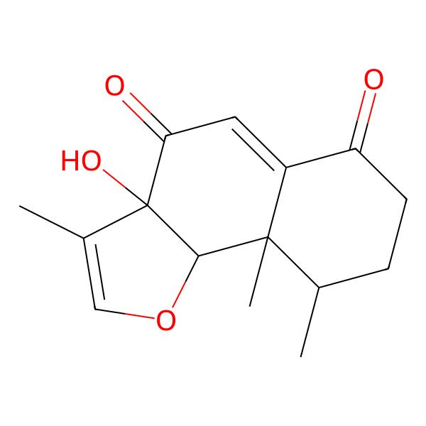 2D Structure of (3aR,9S,9aR,9bS)-3a-hydroxy-3,9,9a-trimethyl-7,8,9,9b-tetrahydrobenzo[g][1]benzofuran-4,6-dione