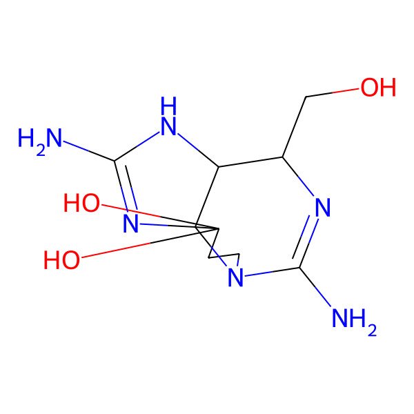 2D Structure of (3aS,4R,10aS)-2,6-diamino-4-(hydroxymethyl)-3a,4,8,9-tetrahydro-3H-pyrrolo[1,2-c]purine-10,10-diol