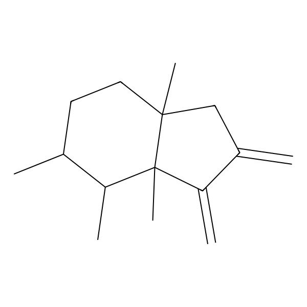 2D Structure of (3aS,4R,5R,7aS)-3a,4,5,7a-tetramethyl-2,3-dimethylidene-4,5,6,7-tetrahydro-1H-indene