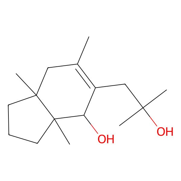 2D Structure of (3aS,4R,7aR)-5-(2-hydroxy-2-methylpropyl)-3a,6,7a-trimethyl-2,3,4,7-tetrahydro-1H-inden-4-ol