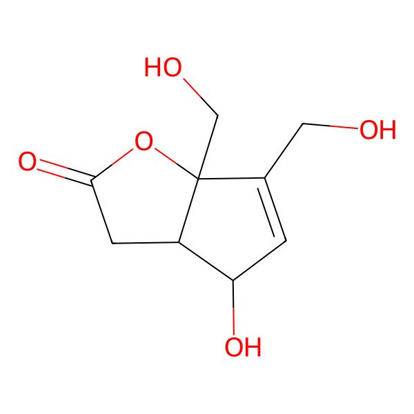2D Structure of (3aS,4S,6aS)-4-hydroxy-6,6a-bis(hydroxymethyl)-3a,4-dihydro-3H-cyclopenta[b]furan-2-one